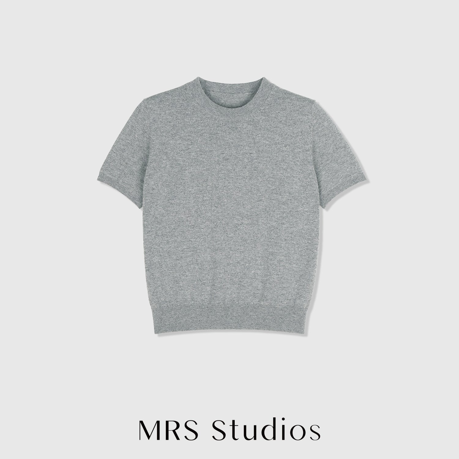 A-Grade Cashmere Knit Set | Short Sleeve Crew Neck Top & Pearl Button Cardigan | Women Knitwear | MRS Studios