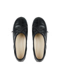 Calfskin Ballet Flats | Bow Detail Front | Ribbed Elastic Topline | Women Shoes | MRS Studios