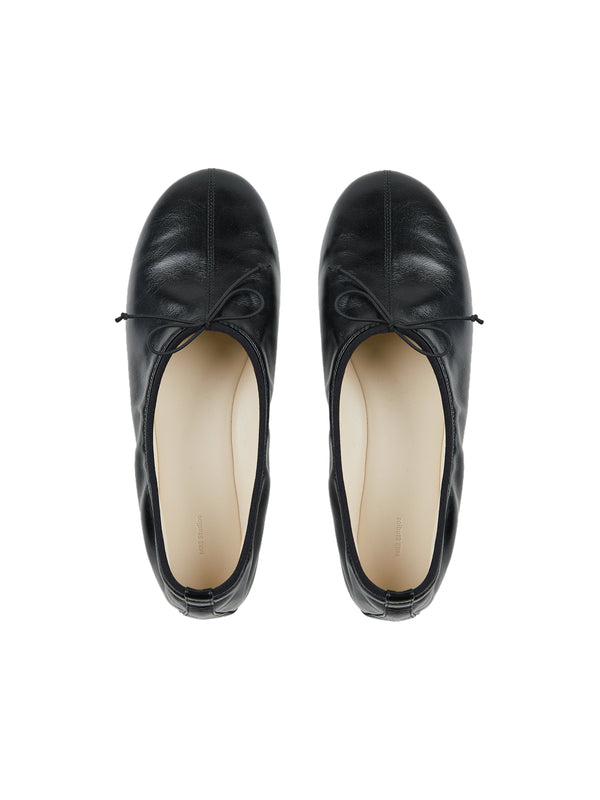 Calfskin Ballet Flats | Bow Detail Front | Ribbed Elastic Topline | Women Shoes | MRS Studios