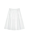 Japanese Omi-Sarashi Cotton A-Line Skirt | Drawstring Elastic Waist | Cotton Half-Lining and Shell Buttons | Women Skirt | MRS Studios