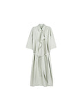Dry Silk Mulberry Silk Shirt Dress | Asymmetric Front Placket | Side Slit and Belt | Women Dress | MRS Studios