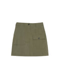 Cotton Nylon Canvas Utility A-Line Skirt | Asymmetric Pocket Design | High-Waist Flattering Cut | Women Skirt | MRS Studios