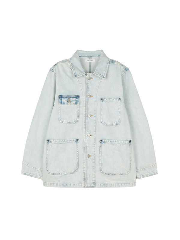 Vintage Wash Denim Jacket | Turkish Bossa Cotton | Four-Pocket Workwear Design | Women Jacket | MRS Studios