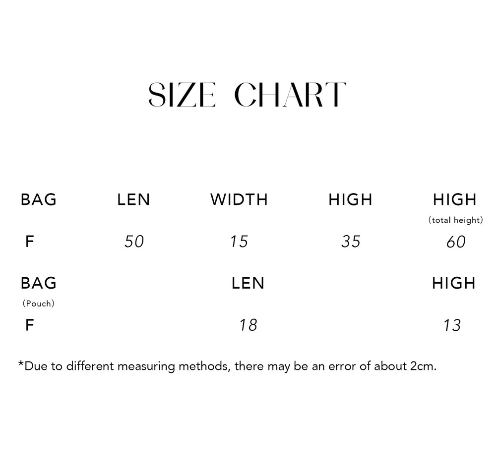 Size chart for Hand-Woven Straw Tote
