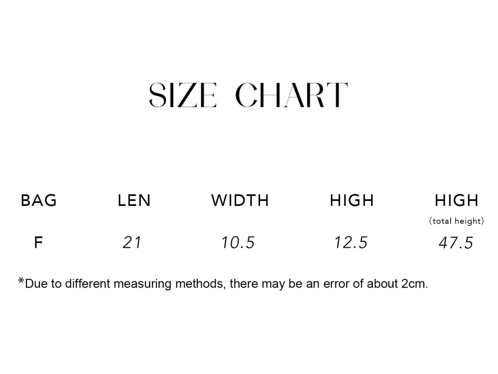 Size chart for Grade-A Crossbred Lambskin Shoulder Bag
