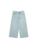 Lyocell Cotton Wide-Leg Jeans | Cropped Wide-Leg Cut | Hand-Distressed Vintage Detailing | Women Jeans | MRS Studios