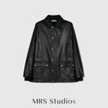 British Sheepskin Leather Jacket | Gradient Waxed Finish | Women Leather Jacket | MRS Studios