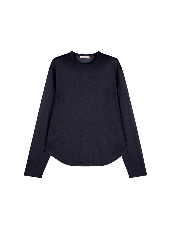 Lyocell Snowflake-Texture Top | Relaxed H-Line Cut | Semi-Sheer Long Sleeve | Women Top | MRS Studios