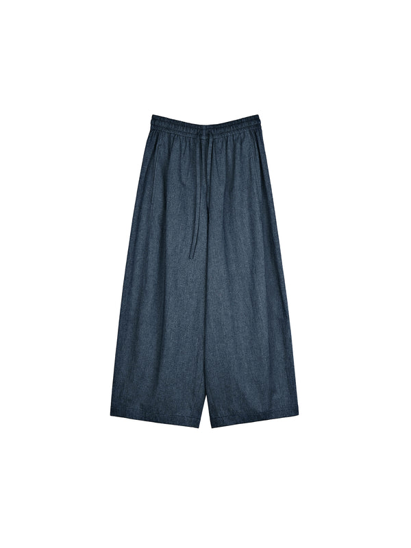 Korean Linen-Cotton Balloon Pants | Elastic Drawstring Waist | Cropped 9/10 Length | Women Trousers | MRS Studios