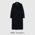 British Melton Warm Coat | UK Harris Tweed & Moon Wool | Classic H-Silhouette Overcoat | Double-Breasted Suit Coat | MRS Studios