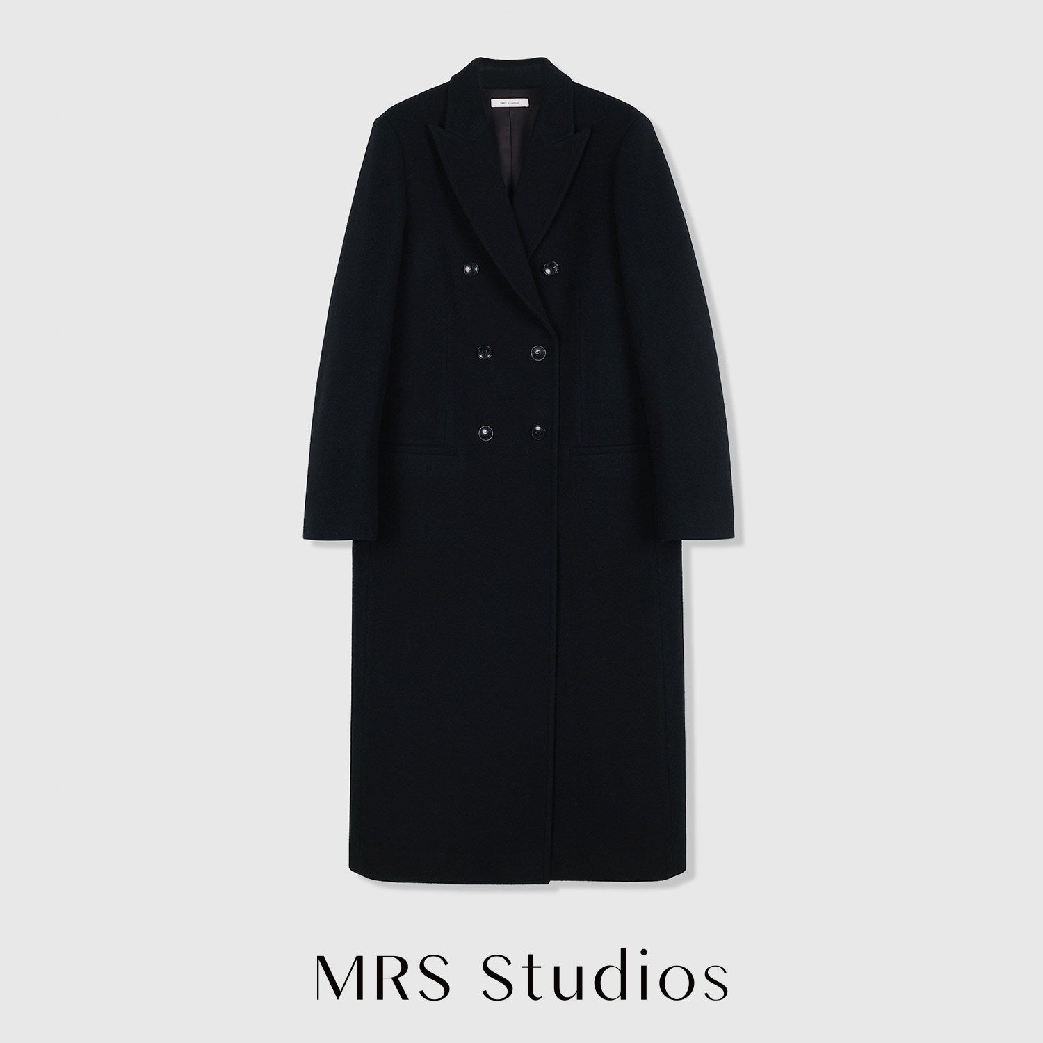 British Melton Warm Coat | UK Harris Tweed & Moon Wool | Classic H-Silhouette Overcoat | Double-Breasted Suit Coat | MRS Studios