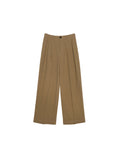 Pima Cotton Normandy Linen Pleated Trousers | Tailored Front Pleats | Single-Welt Back Pockets | Women Trousers | MRS Studios
