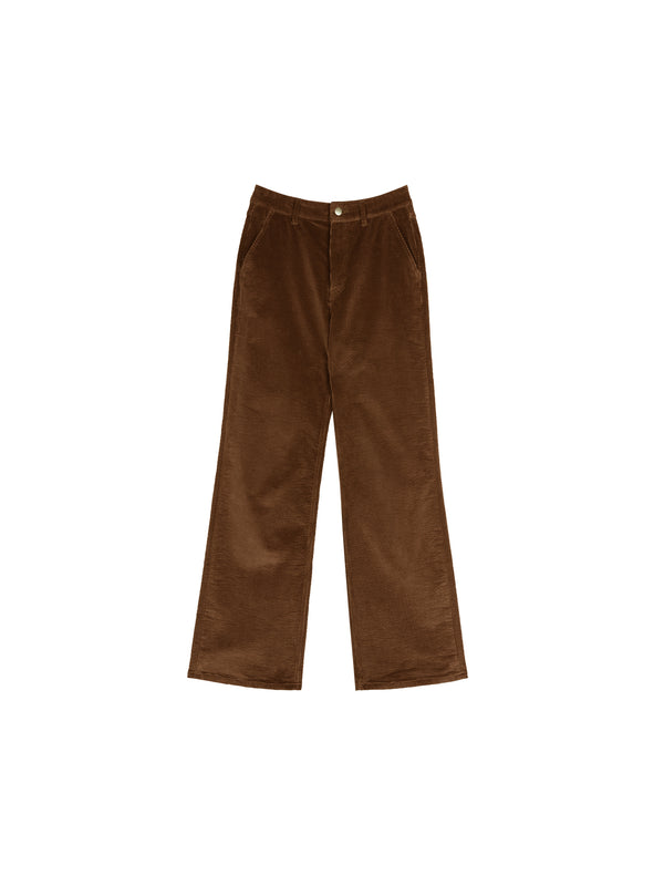 High-Waist Corduroy Straight Trousers | Vintage Cotton-Blend Corduroy | Relaxed Tailored Fit | Women Pants | MRS Studios