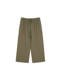 American Pima Salt-Shrunk Wide-Leg Pants | Drawstring Elastic Waist | Cropped Wide-Leg Cut | Women Trousers | MRS Studios