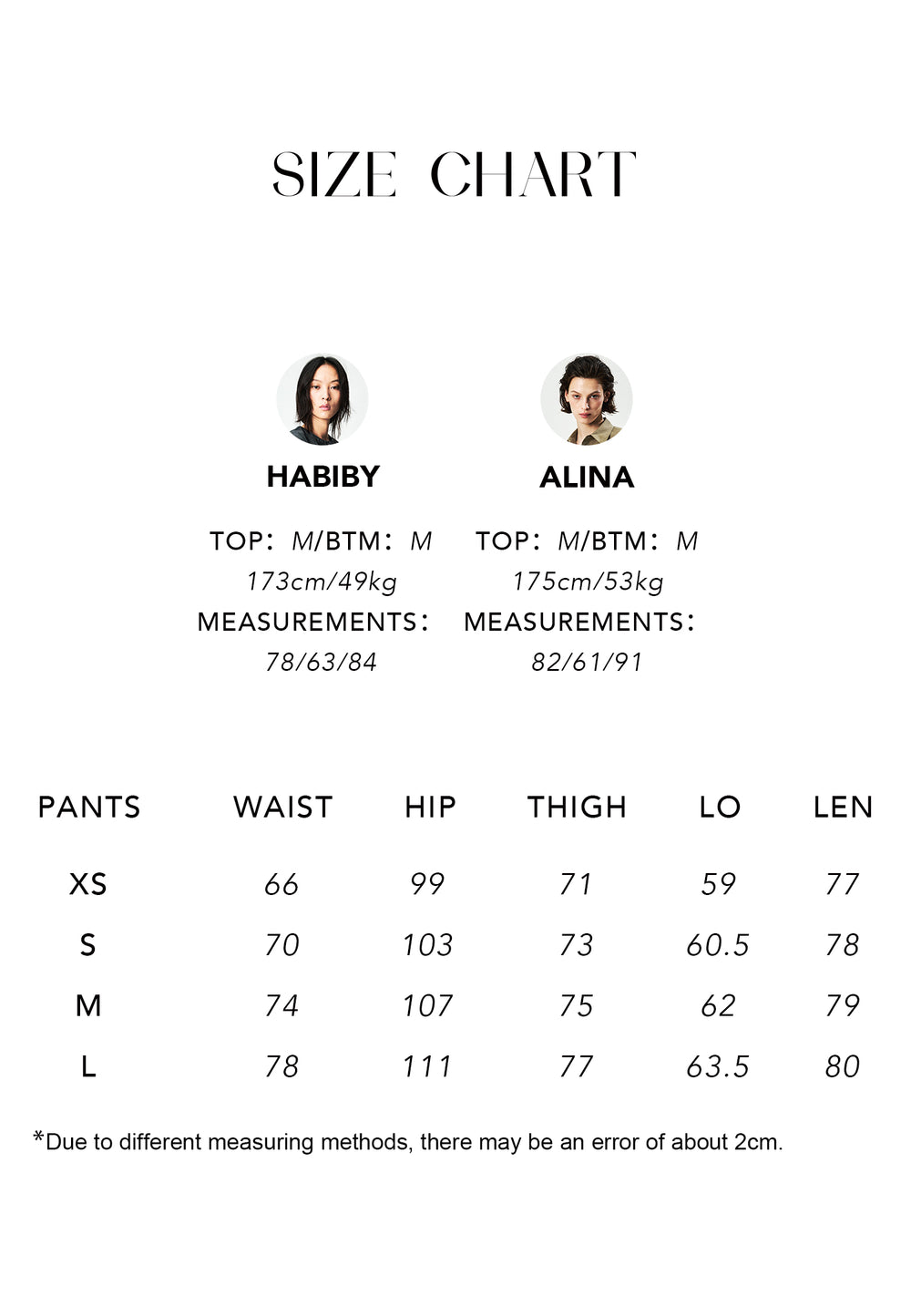 Size chart for Merino Wool Blend Pleated Wide-Leg Trousers