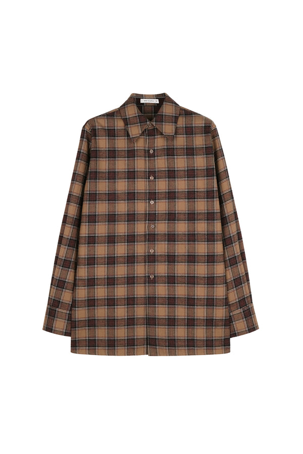 Japanese Brushed Cotton Flannel Shirt | Oversized Retro Plaid | Yarn-Dyed Fabric | Women Shirt | MRS Studios