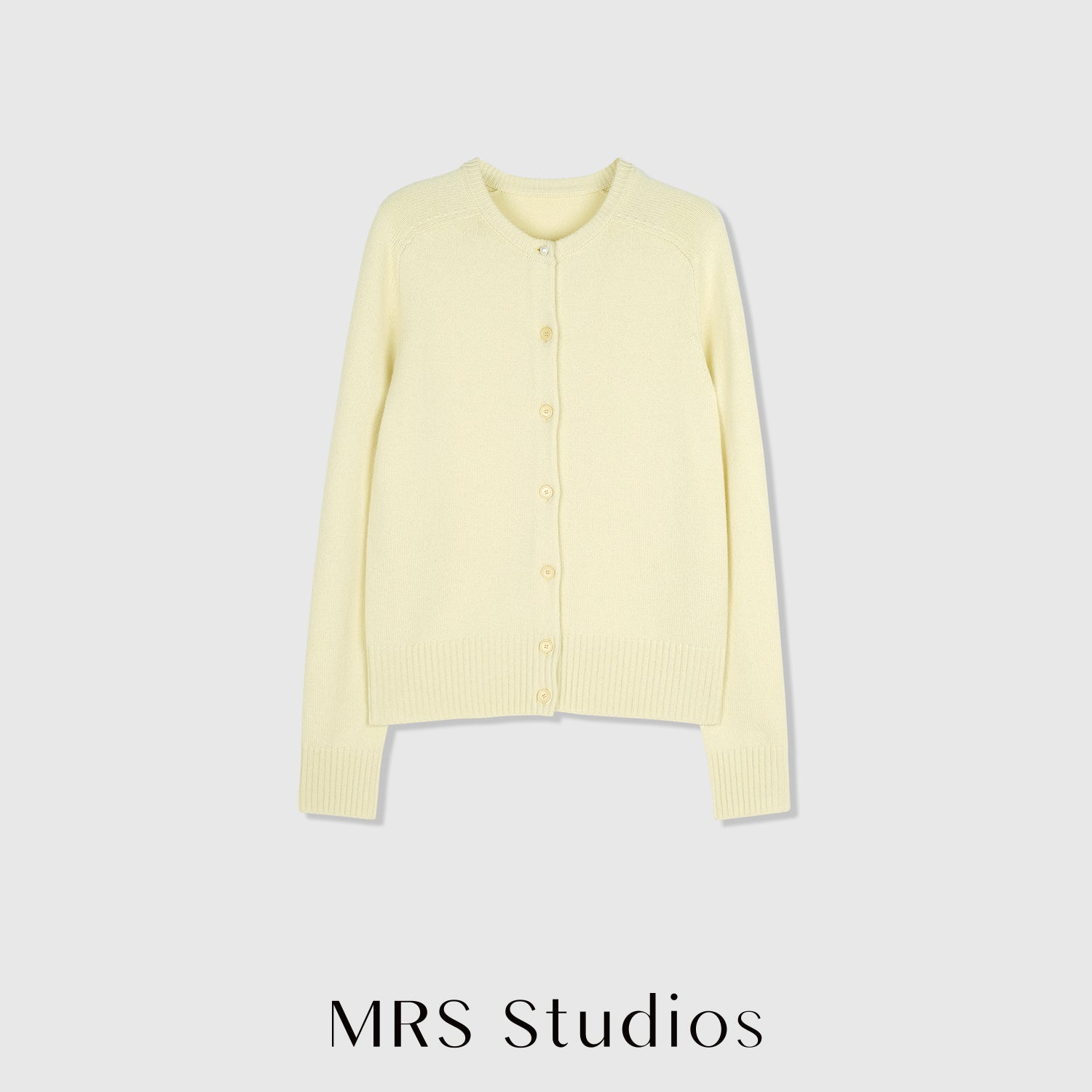 A-Grade Cashmere Knit Set | Short Sleeve Crew Neck Top & Pearl Button Cardigan | Women Knitwear | MRS Studios