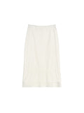 Silk-Sheen Cotton Blend Bud Skirt | Cupro-Panel Raw Edges | Shirred Ruffle Hem | Women Skirt | MRS Studios