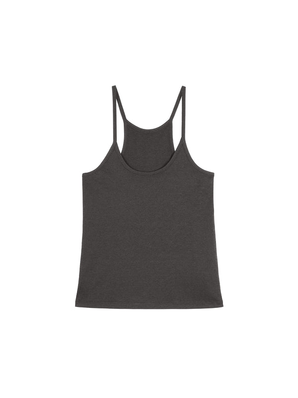 Lyocell Cotton Ribbed Halter Tank | Narrow Racer Strap | 1x1 Rib Knit Texture | Women Top | MRS Studios