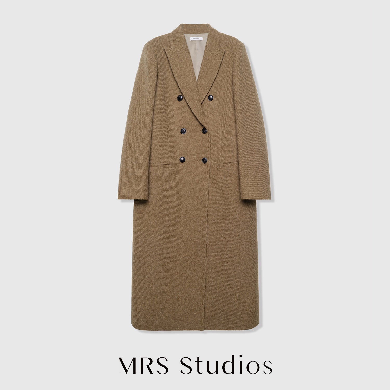 British Melton Warm Coat | UK Harris Tweed & Moon Wool | Classic H-Silhouette Overcoat | Double-Breasted Suit Coat | MRS Studios