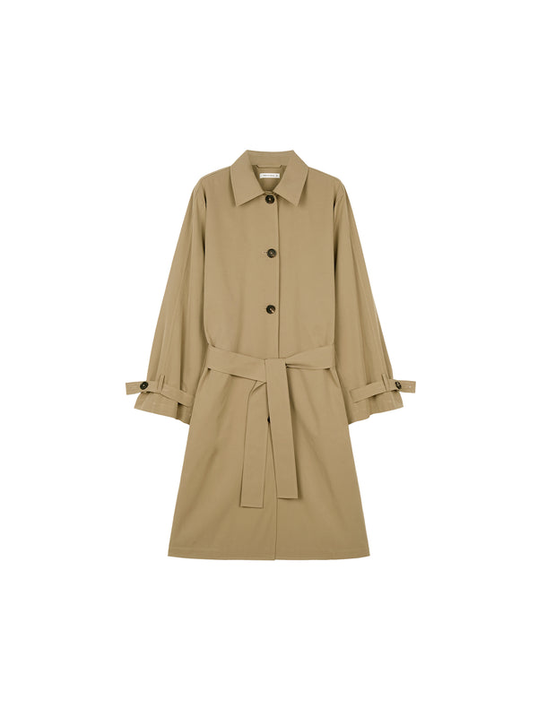 Lightweight Cotton Blend Trench Coat | Belted Waist | Water-Resistant Spring Layer | Women Coat | MRS Studios