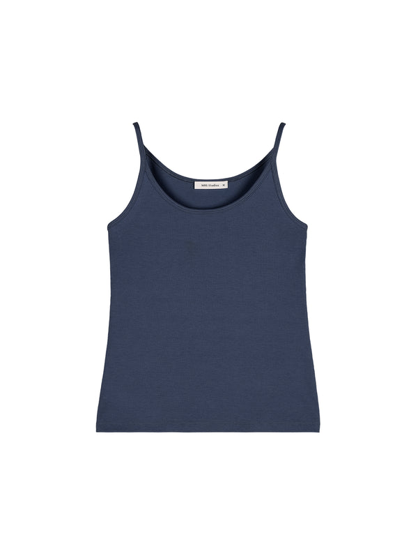 Silk Cotton Ribbed Camisole | High-Stretch U-Neck | Layering Tank | Women Top | MRS Studios