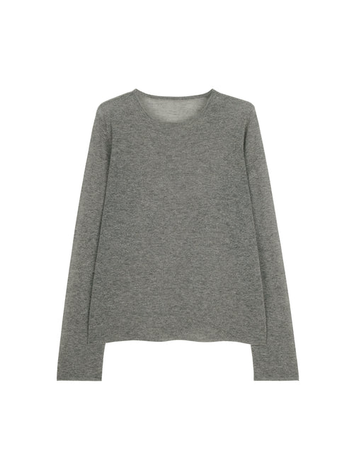 Airy Wool Cashmere Knit Pullover | Ultra Fine Lightweight Layering Top | Crew Neck Women Sweater | MRS Studios