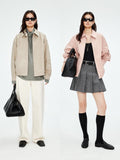 High-Density Cotton Twill Harrington Jacket | Washed-Crinkle Texture | Contrast Lining and Sword-Tip Cuffs | Women Jacket | MRS Studios