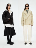Lightweight Double-Breasted Short Trench Coat | SUPIMA Cotton | Oversized Lapel & Relaxed Modern Silhouette | MRS Studios