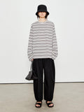 Relaxed Wide-Fit Long-Sleeve T-Shirt | Japanese Cotton | Soft & Breathable Striped Design | MRS Studios