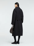 Long Alpaca Wool Blend Coat | Double Breasted | Loose Fit with Wide Lapel | Drop Shoulder Design | Women Coat | MRS Studios