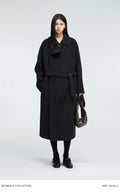 Long Alpaca Wool Blend Coat | Double Breasted | Loose Fit with Wide Lapel | Drop Shoulder Design | Women Coat | MRS Studios