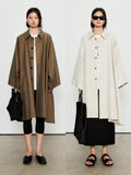 Supima Cotton Trench Coat | Minimalist A-Line design | Flowing Silhouette | MRS Studios