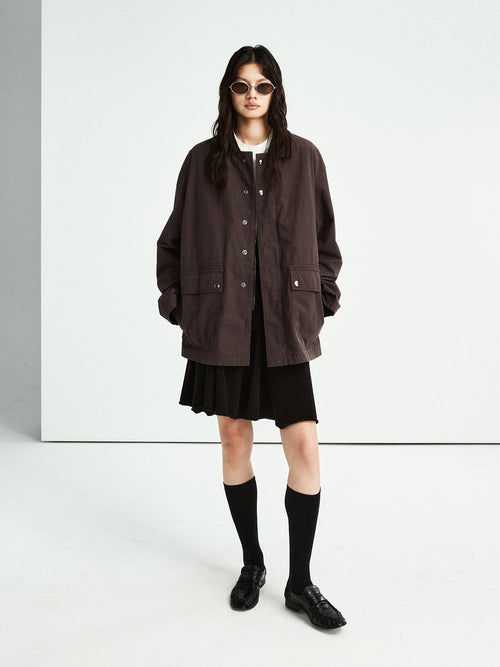 Cotton Corduroy Collar Jacket | Workwear Frank Jacket | Retro Style | Unisex Casual Outerwear | MRS Studios