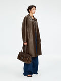 Ultra-Thin Lambskin Trench Coat | Grade-A Uncoated Leather | Relaxed Long Silhouette | Women Coat | MRS Studios