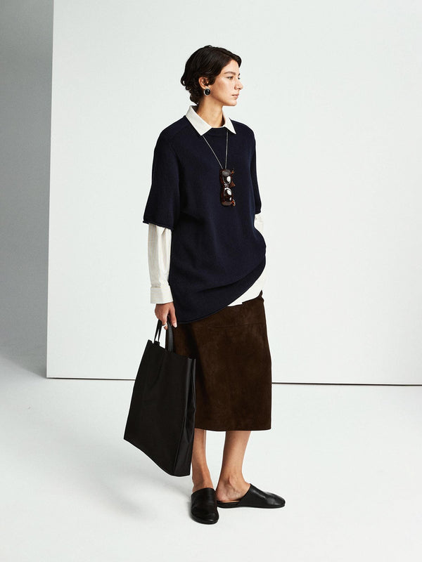 Relaxed Short-Sleeve Knit Sweater | Consinee Cashmere × Merino Wool | Soft & Skin-Friendly ROW-Inspired Style | MRS Studios