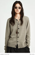 Classic Wool-Cotton Blend Cardigan | Organic Cotton & Merino Wool | Classic Round Neck Sweater | MRS Studios