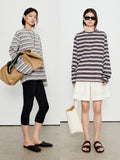 Relaxed Wide-Fit Long-Sleeve T-Shirt | Japanese Cotton | Soft & Breathable Striped Design | MRS Studios