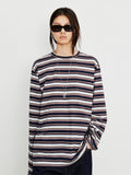 Relaxed Wide-Fit Long-Sleeve T-Shirt | Japanese Cotton | Soft & Breathable Striped Design | MRS Studios