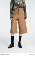 Australian Wool Seven-Tenths Wide-Leg Pants | Cropped Mid-Calf Cut | Refined Relaxed Silhouette | Women Pants | MRS Studios