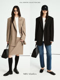 Women’s Suit Jacket with Flat Collar | Italian Marzotto Fine Wool Blazer | Classic H-Silhouette | MRS Studios