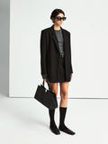 Women’s Suit Jacket with Flat Collar | Italian Marzotto Fine Wool Blazer | Classic H-Silhouette | MRS Studios