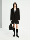 Women’s Suit Jacket with Flat Collar | Italian Marzotto Fine Wool Blazer | Classic H-Silhouette | MRS Studios