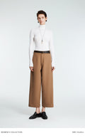 Australian Wool Nine-Tenths Wide-Leg Pants | Structured Cropped Cut | Refined Tailored Silhouette | Women Pants | MRS Studios