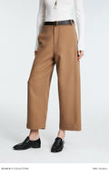 Australian Wool Nine-Tenths Wide-Leg Pants | Structured Cropped Cut | Refined Tailored Silhouette | Women Pants | MRS Studios