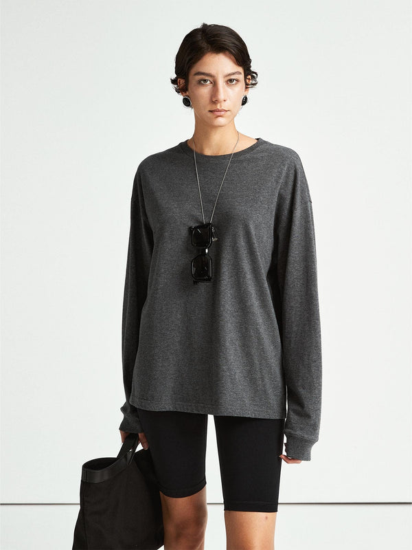 Japanese Combed Cotton Long-Sleeve T-Shirt | Minimalist Loose Fit | Soft Knit Base Layer | MRS Studios