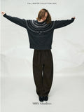 Shetland Fair Isle Wool Sweater | Speckled Yarn Knit | Raglan Sleeve Pullover | Double Rib Round Neck | Women Knitwear | MRS Studios