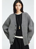 Italian Merino Wool Cardigan and Cape Set | V-Neck Ribbed Knit | Soft Lofty Texture | Women Knitwear | MRS Studios