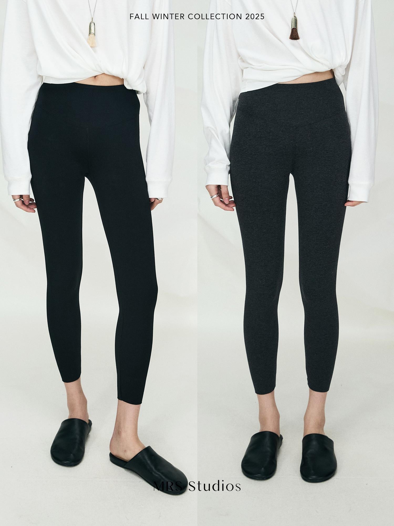 Cotton Thermal Leggings | High Stretch Air-Layer | Elastic Sculpting Base Pants | Winter Essential | MRS Studios