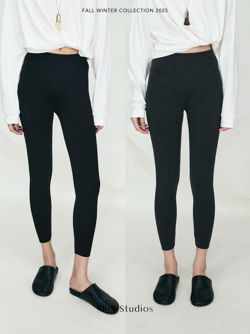 Cotton Thermal Leggings | High Stretch Air-Layer | Elastic Sculpting Base Pants | Winter Essential | MRS Studios